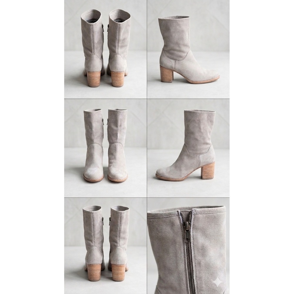 Frye‎ Leather Mid-Calf Block Heel Boots